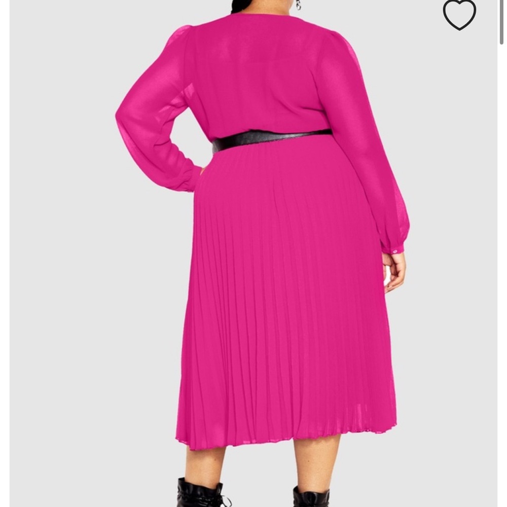 NWT City Chic Precious Pleat Dress in pink color in size XXL (size 24 US) - Picture 2 of 8